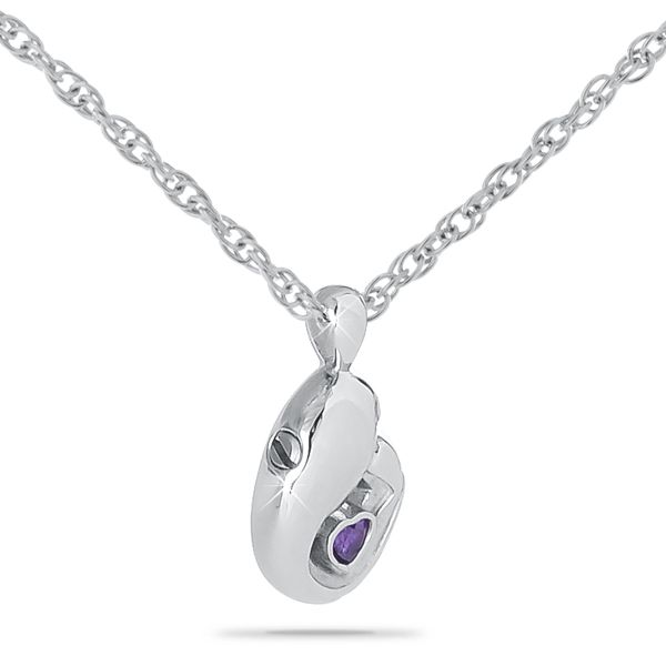Mother's Love Purple Stone Steel Keepsake
