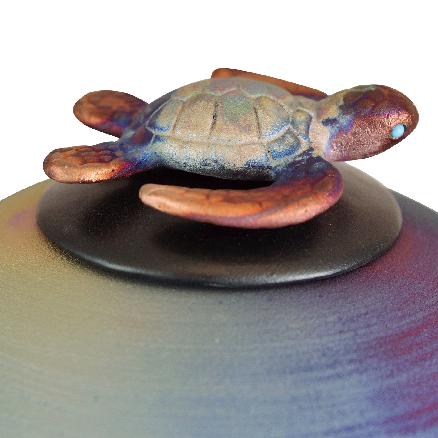 Turtle Raku Cremation Urn